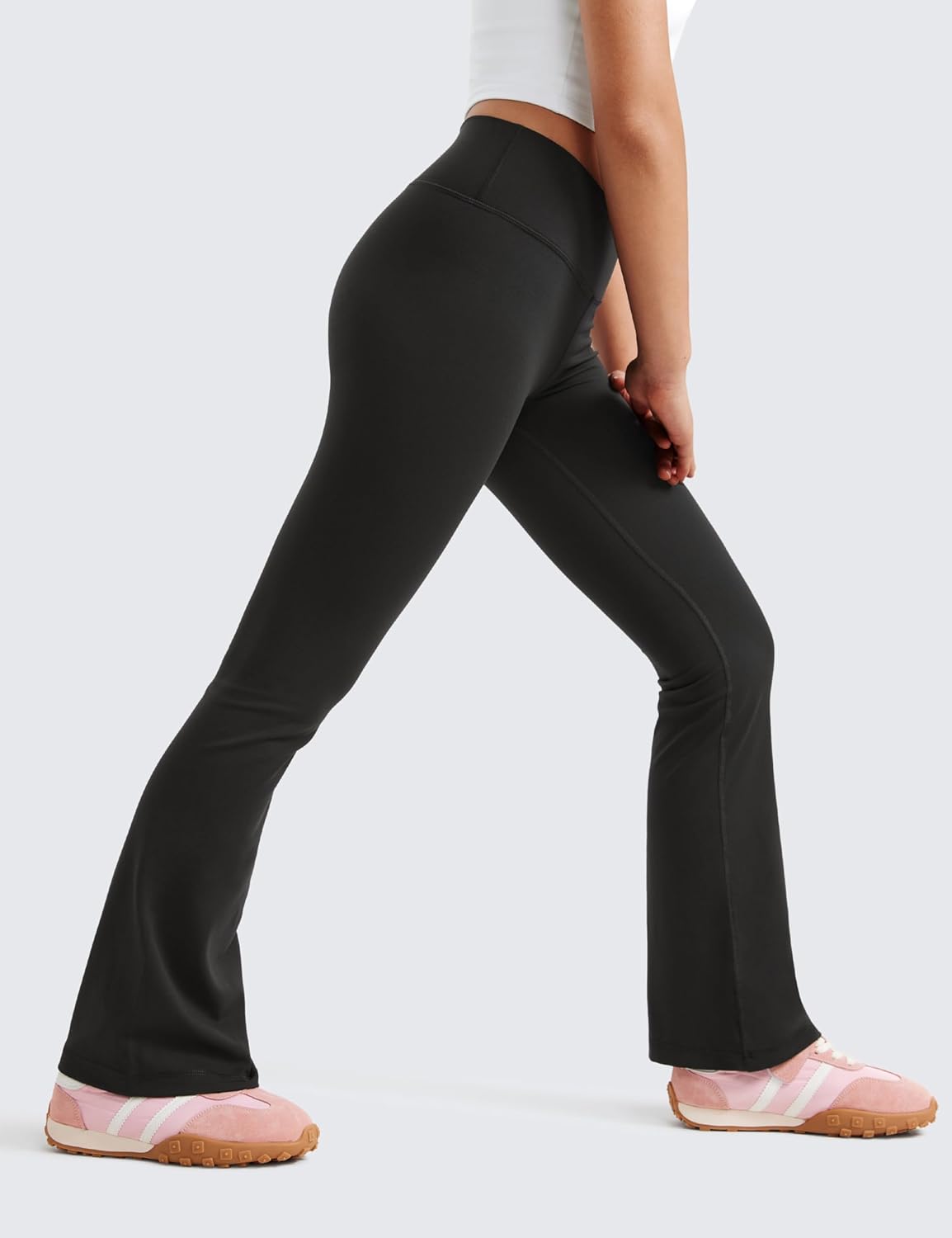 Stylish Crossed Flare Yoga Pants for Girls