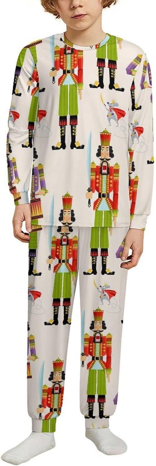 Thermal Underwear for Kids Christmas Nutcracker Candy Cane Pajama Set