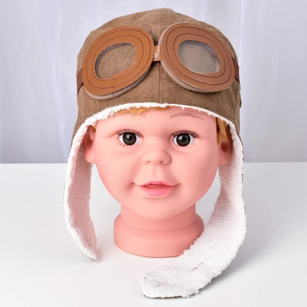 Soft Brown Pilot Hat for Kids