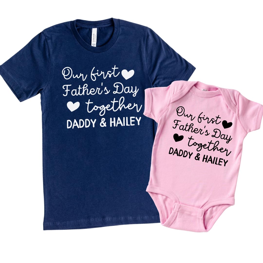 1st Fathers Day Matching Shirts for Dad Baby