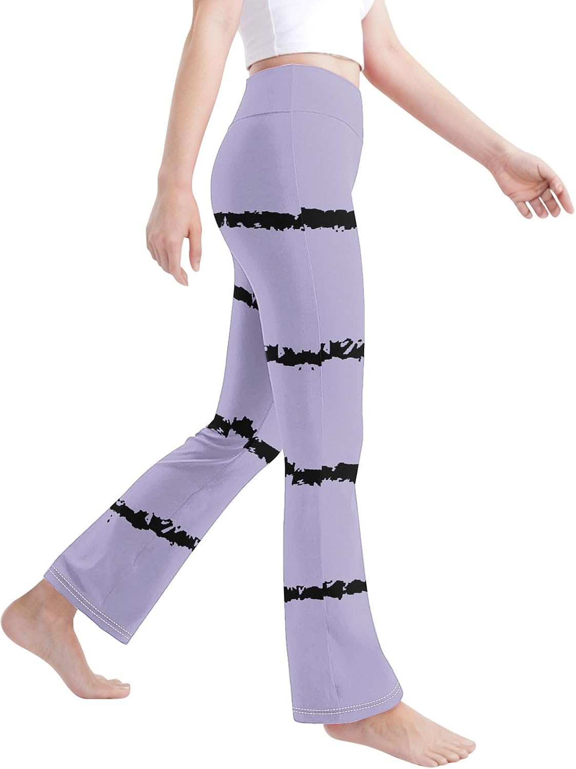 Striped Comfort Yoga Pants for Kids 2-13 High Waisted