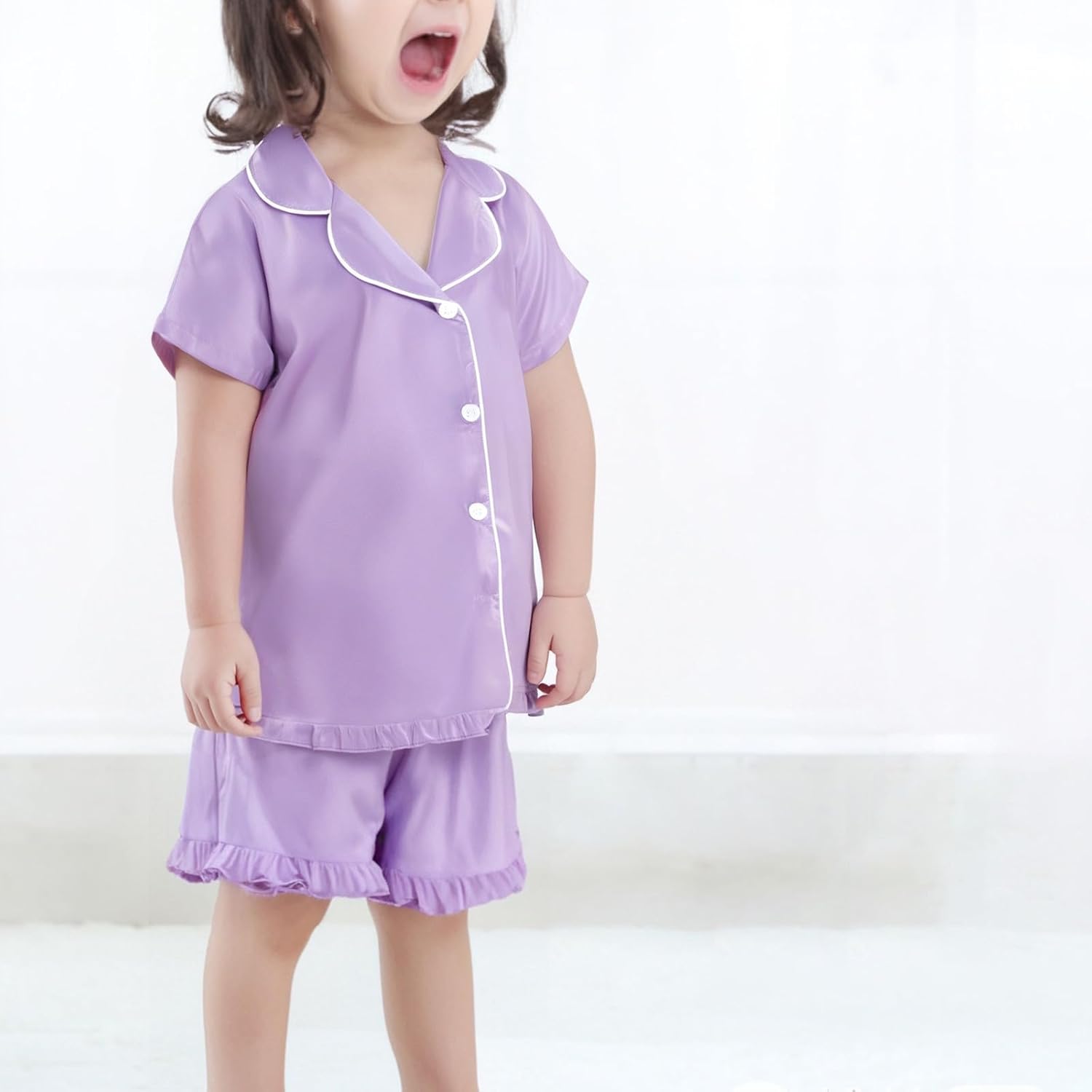 Satin Soft Baby Pajama Set for Girls with Onesie and Sleepwear