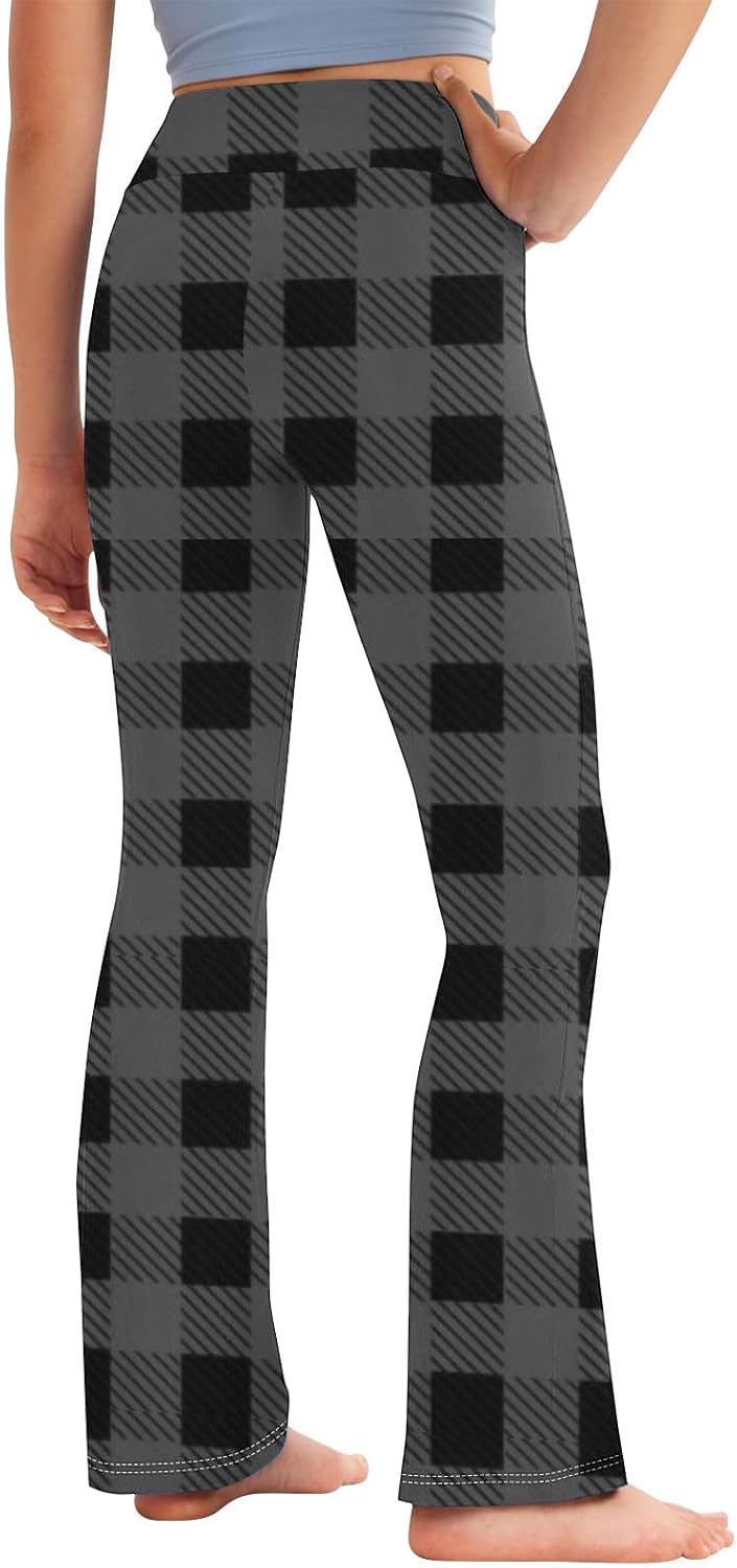 Plaid Pops Yoga Pants for Kids
