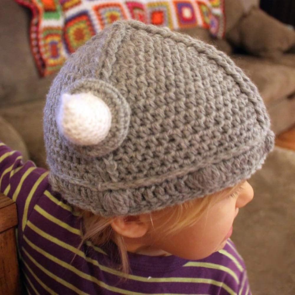 Fashionable Viking Hat with Horns Stretchy Knit Cap