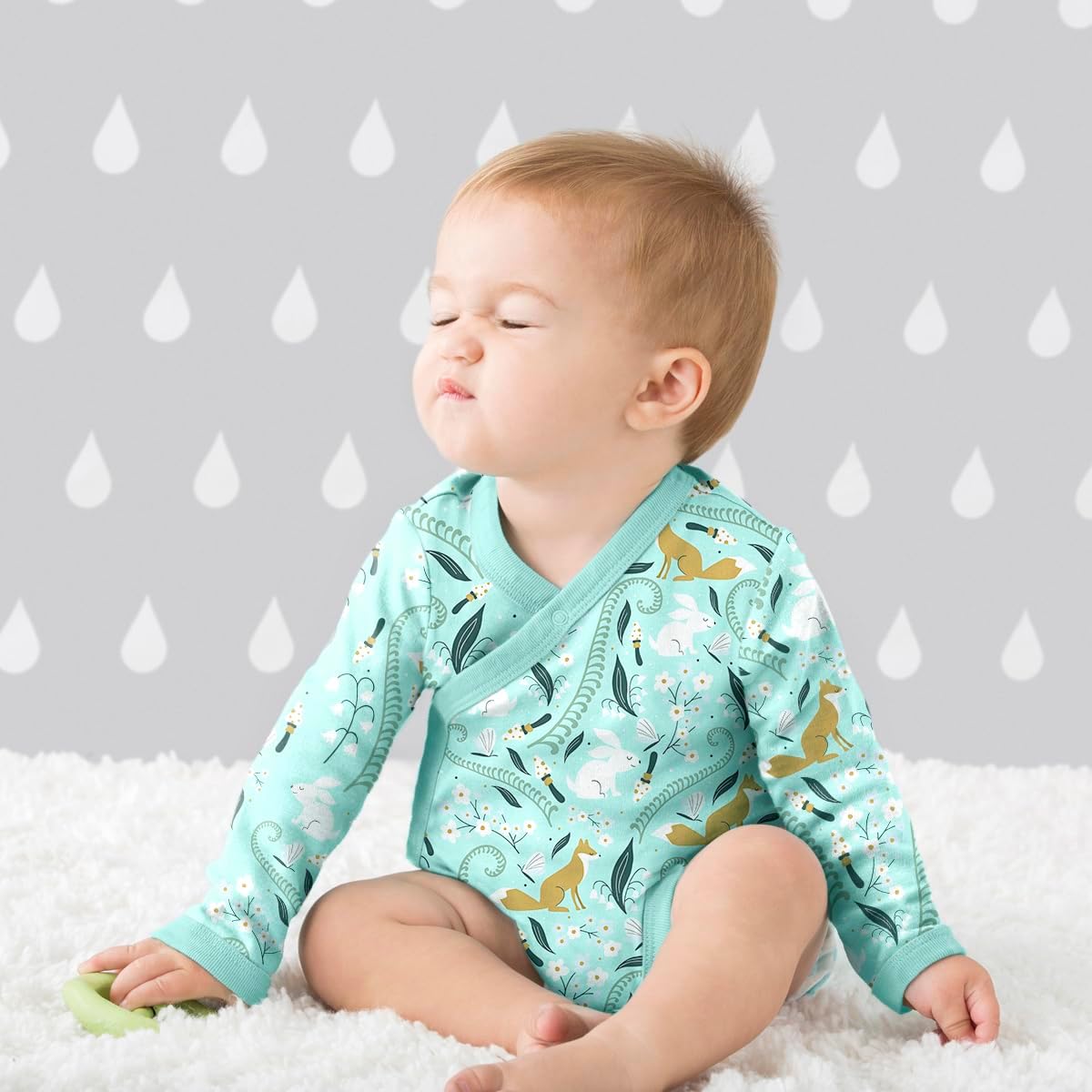 Babysoy Organic Newborn Long Sleeve Kimono Wrap for Infants