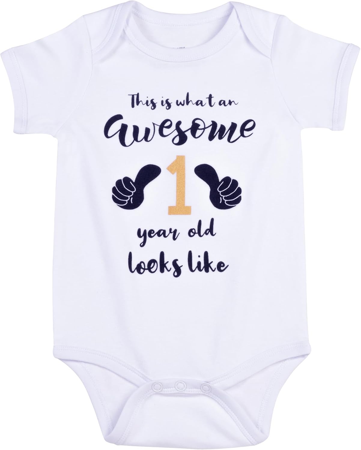 Cnins Funny 1-Year Baby Bodysuit - Cute Matching Set for