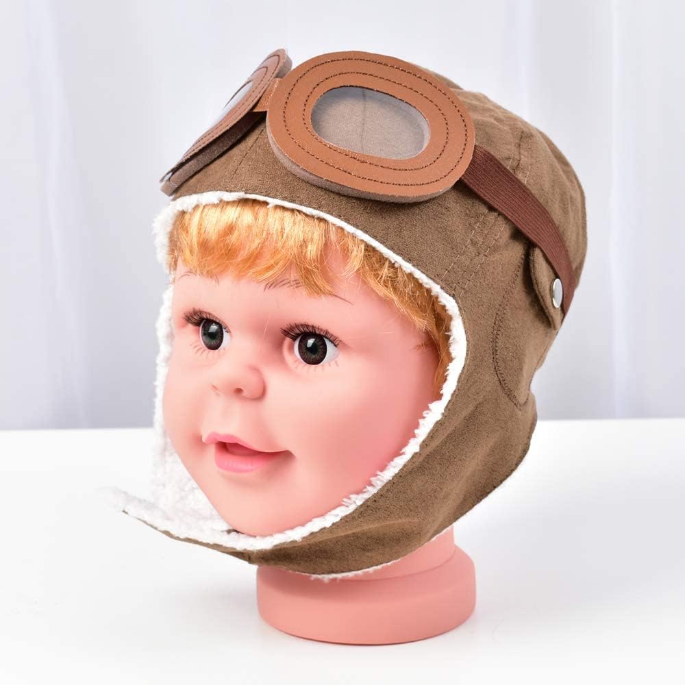 Soft Brown Pilot Hat for Kids