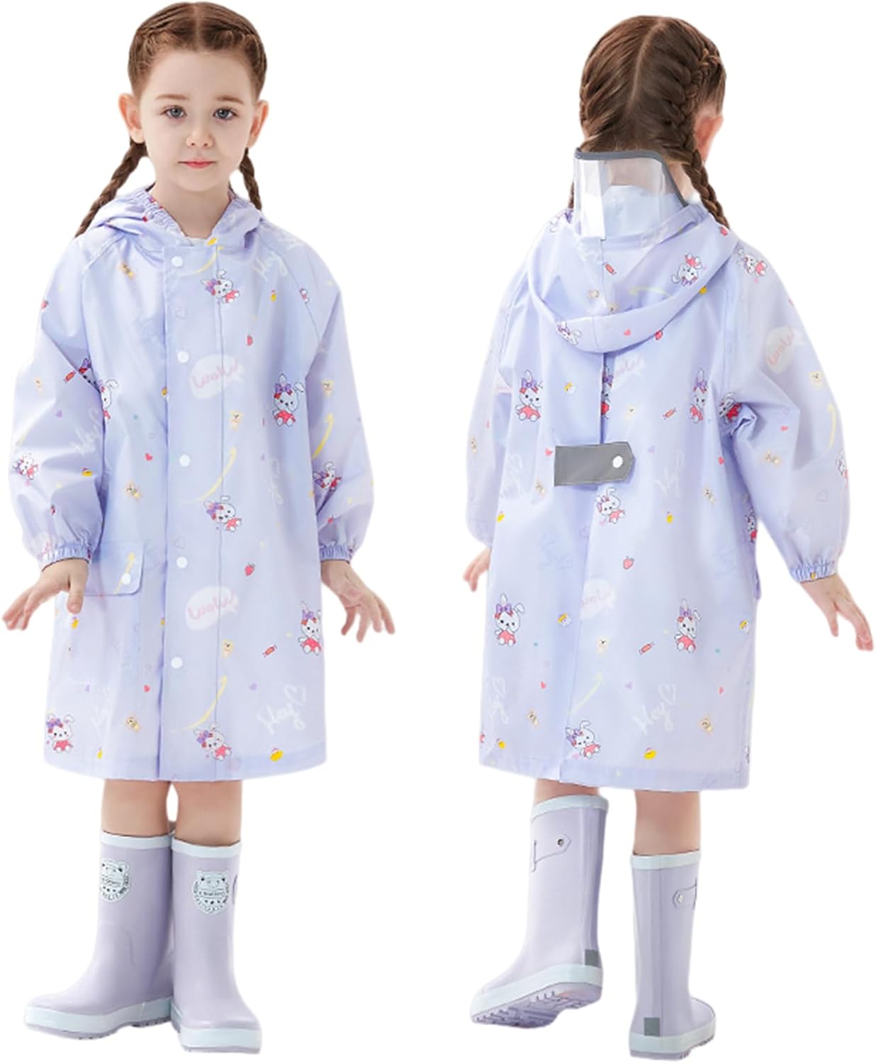 Bright Cute Kids Raincoat - Eco-Friendly Waterproof Reusable