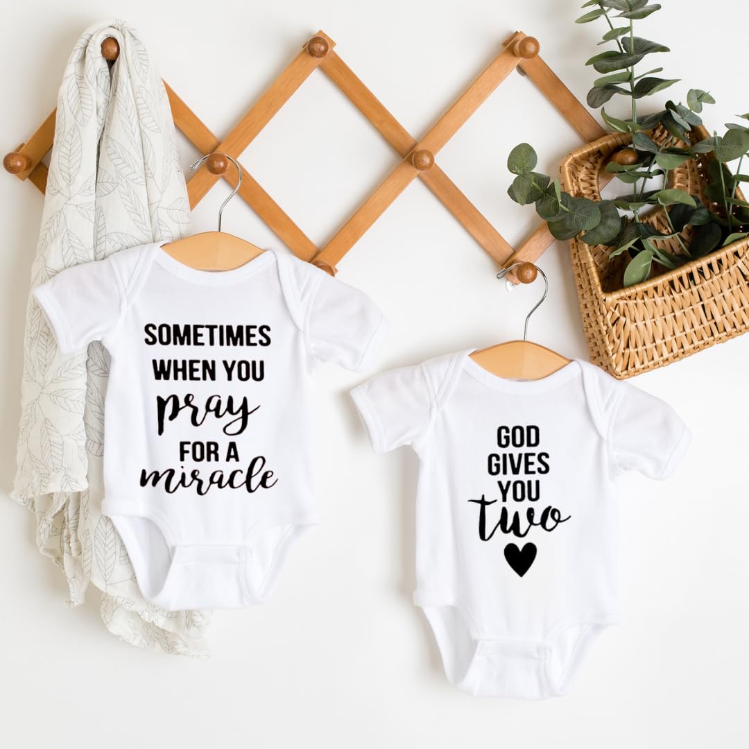 Praying For A Miracle Twin Onesie for Grandparents