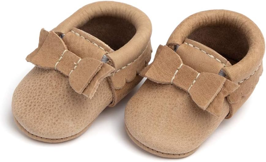 Freshly Picked Newborn Baby Girl Shoes Ballet Flat Bow Moccasins Blush