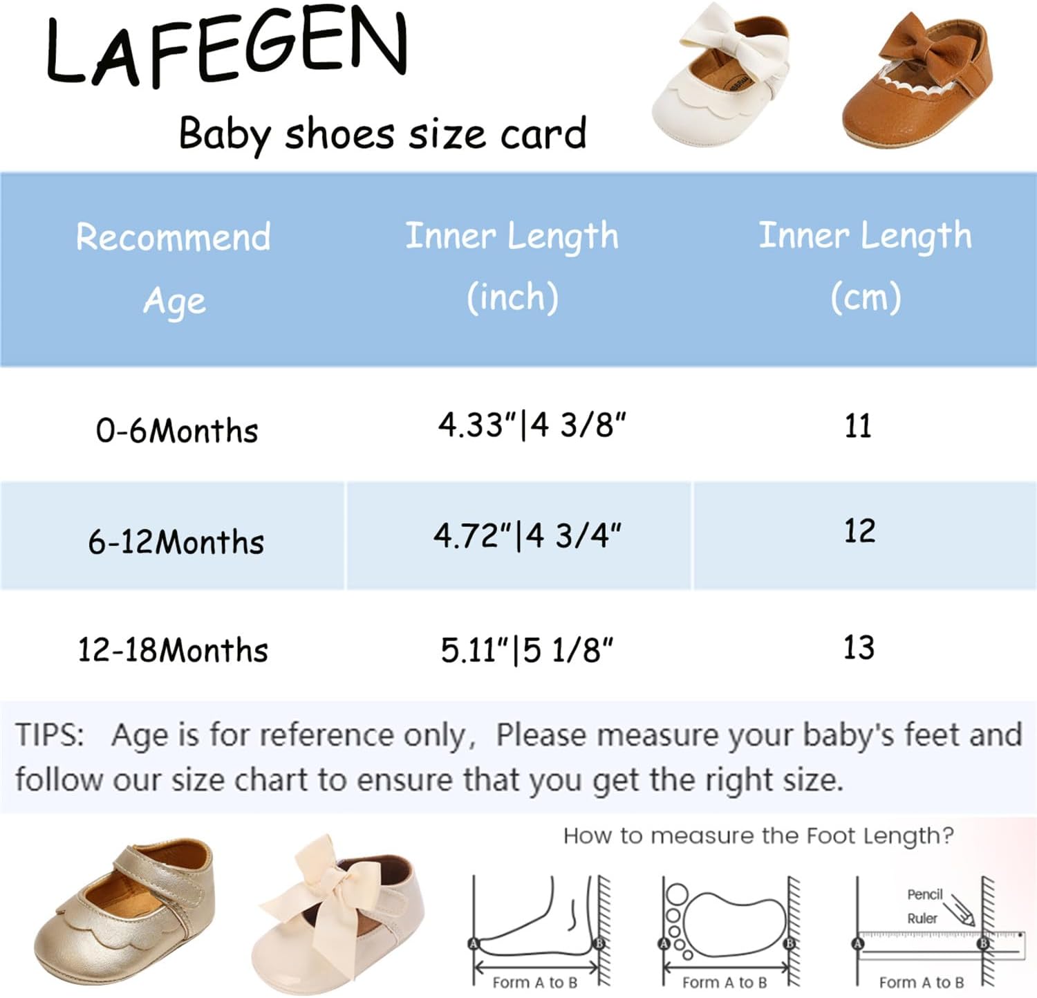 LAFEGEN Baby Girls Mary Jane Flats Soft Sole