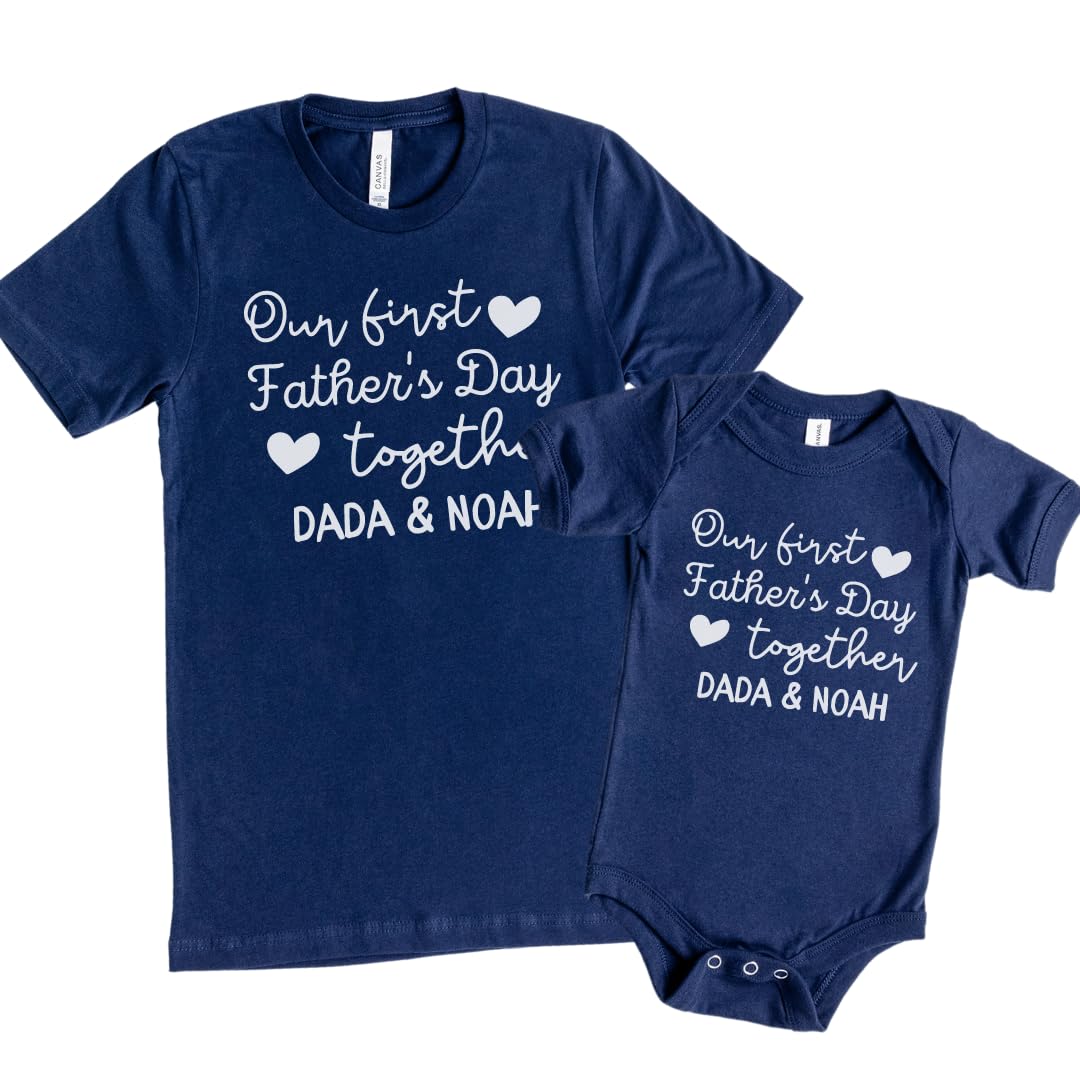1st Fathers Day Matching Shirts for Dad Baby
