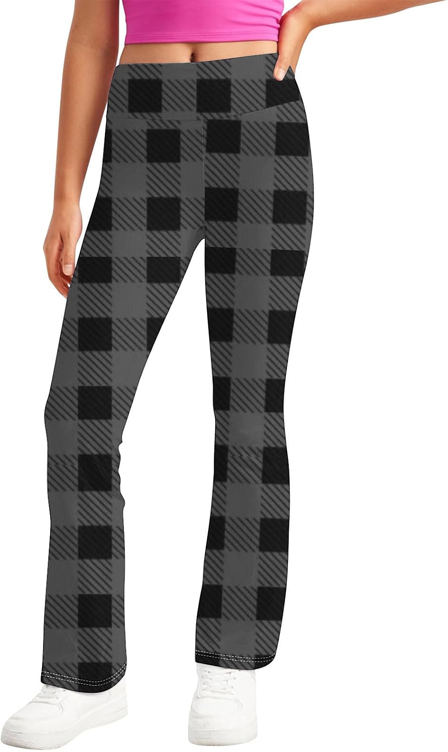 Plaid Pops Yoga Pants for Kids