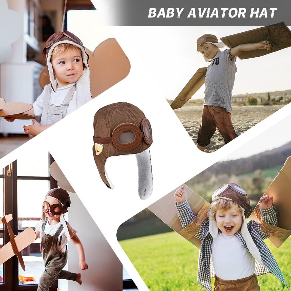 Soft Brown Pilot Hat for Kids