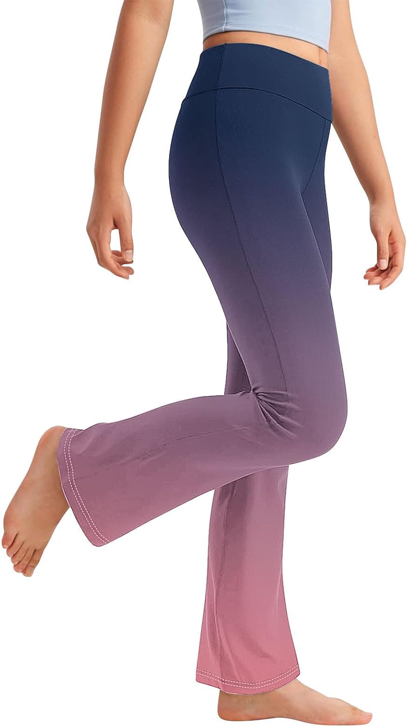 Trendy Gradient Strftime High-Waisted Yoga Pants for Toddler Girls