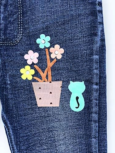 Peacolate 2-11T Toddler Jeams with Distressed Embroidery