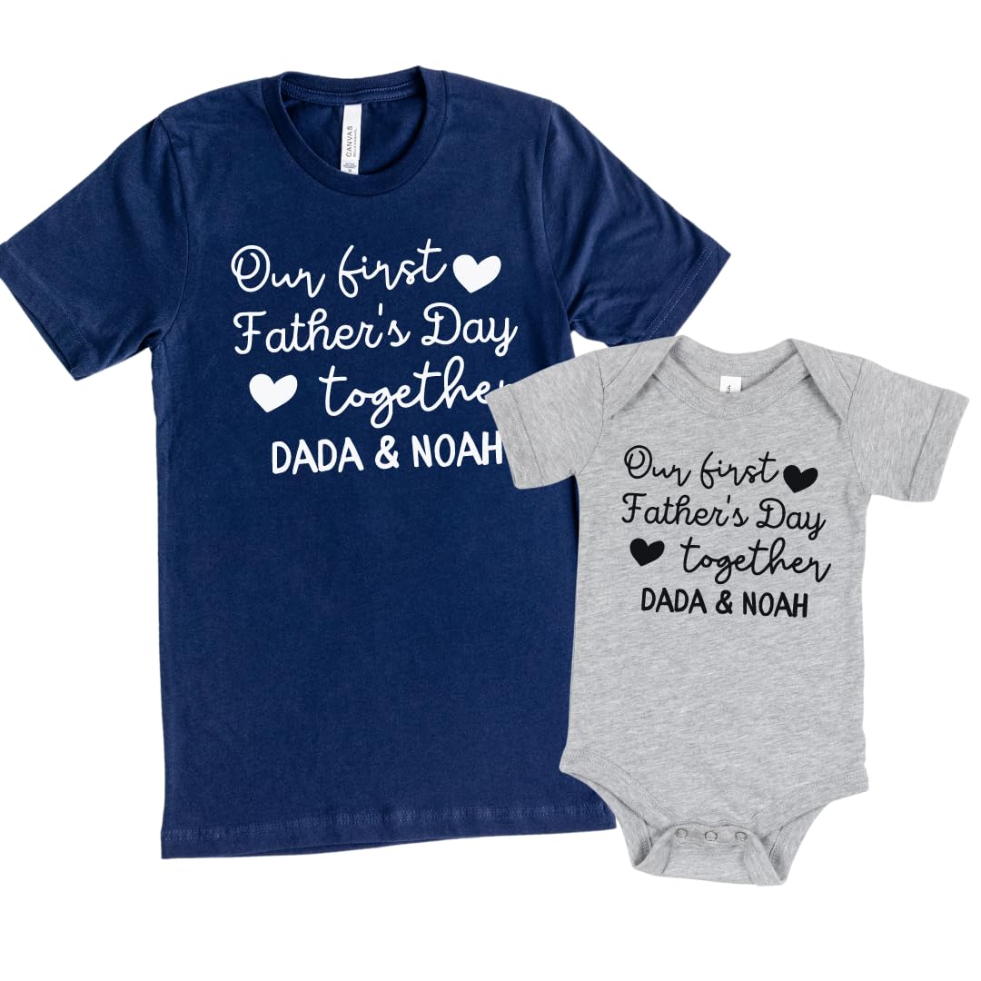 1st Fathers Day Matching Shirts for Dad Baby
