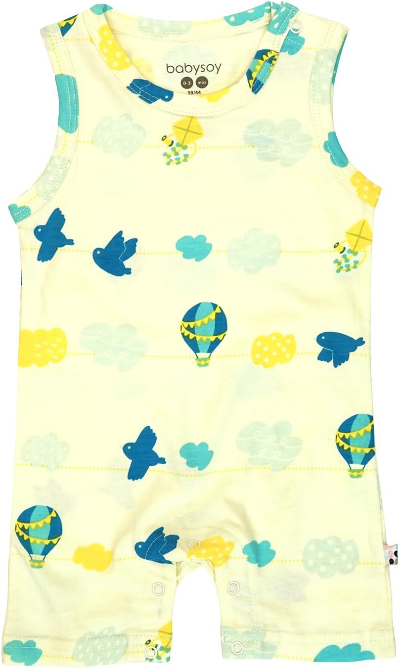 Babysoy Unisex Tank Romper for Little Ones Soft Playful Durable