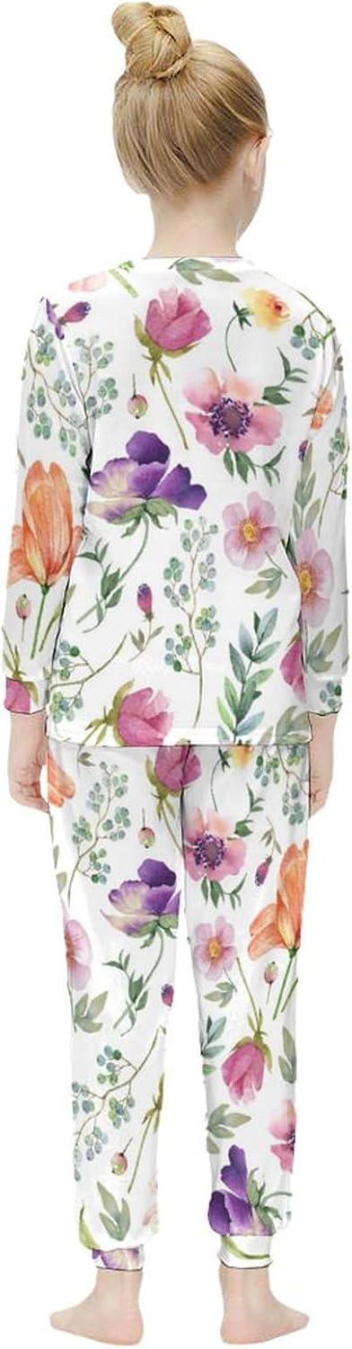 MEIKKO Soft Pajamas Set White Multi-Color