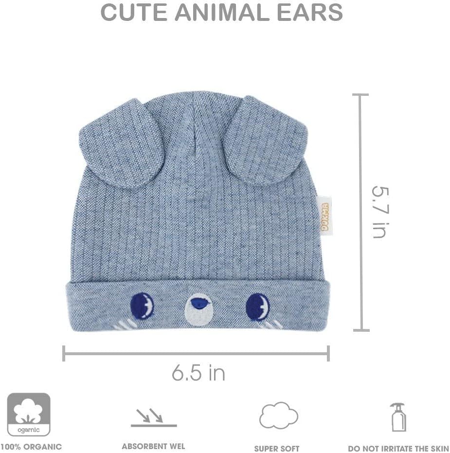 DOKMA 3-Piece Organic Toddler Animal Hat Set