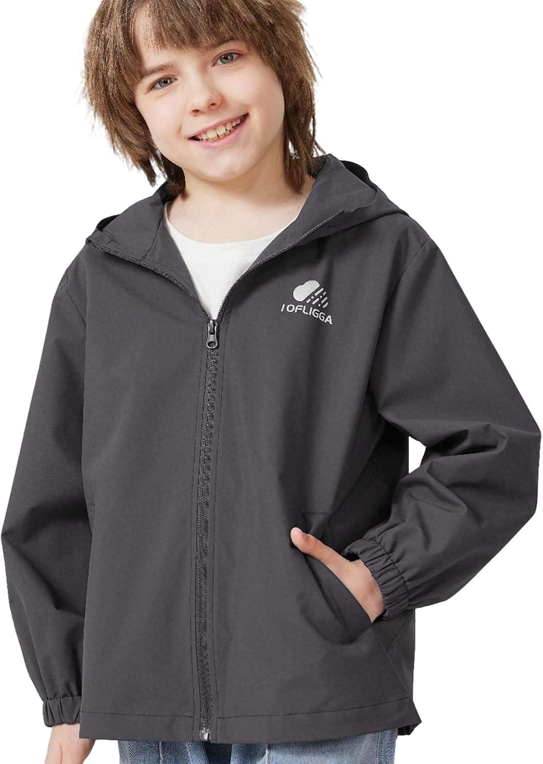 Kids Lightweight Waterproof Rain Jacket for Generous Rainy Day Protection