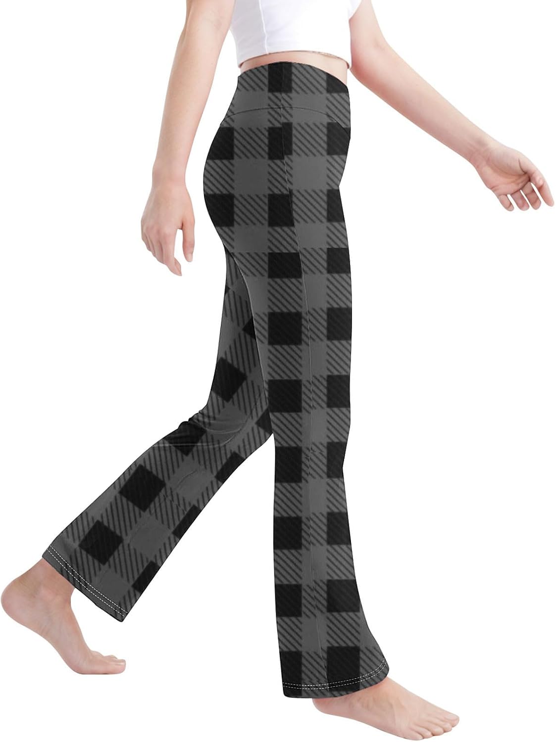 Plaid Pops Yoga Pants for Kids