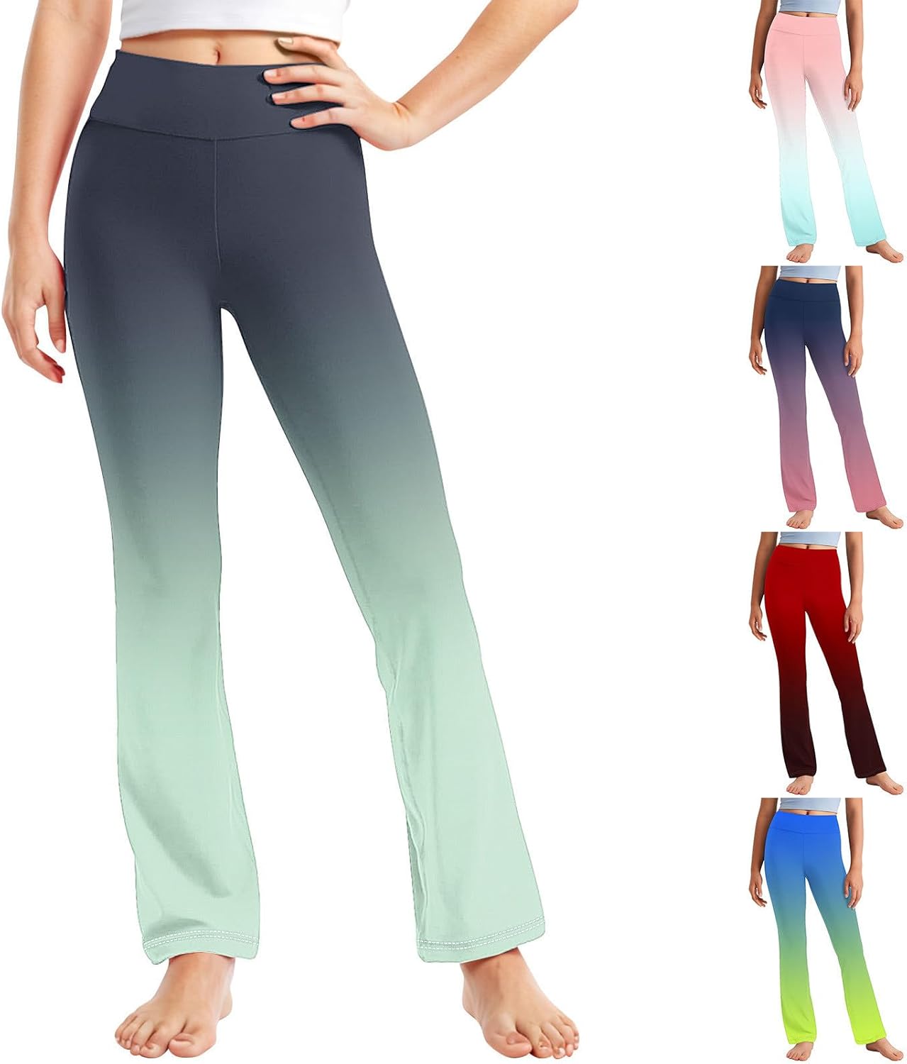Trendy Gradient Strftime High-Waisted Yoga Pants for Toddler Girls