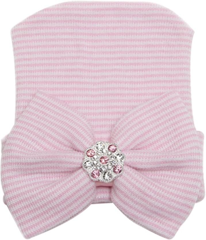 DRESHOW Newborn Hospital Baby Hat with Big Bow