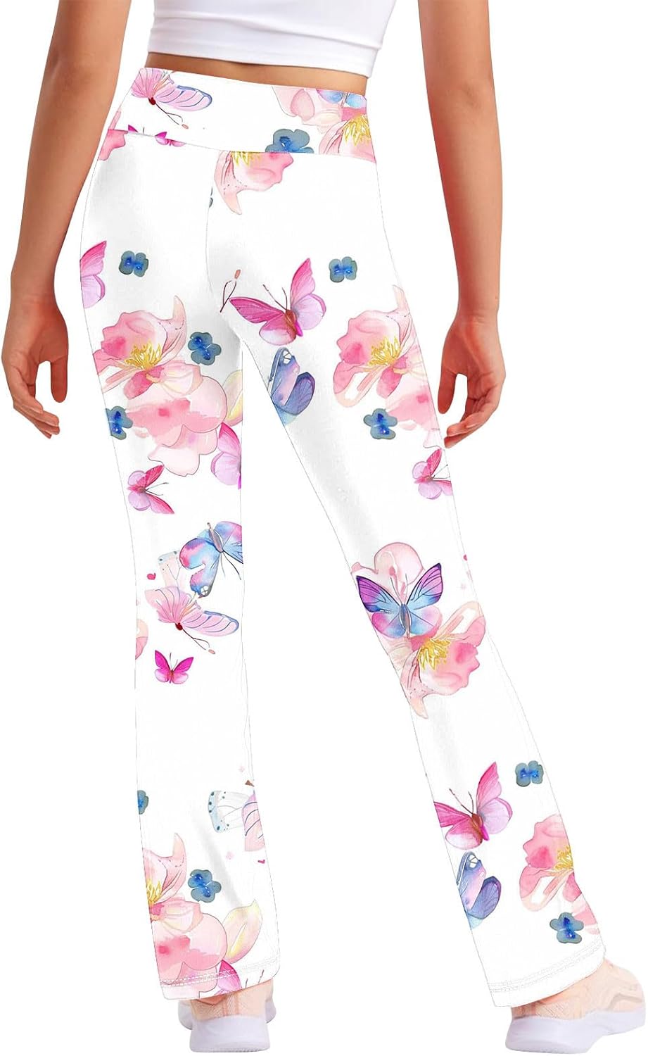 Floral Printed Straight Leg Yoga Pants for Toddler Girls