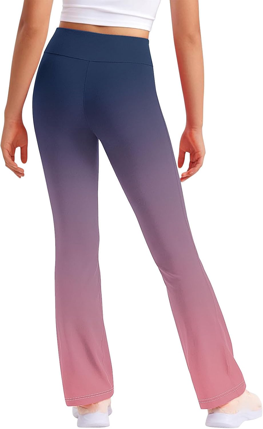 Trendy Gradient Strftime High-Waisted Yoga Pants for Toddler Girls