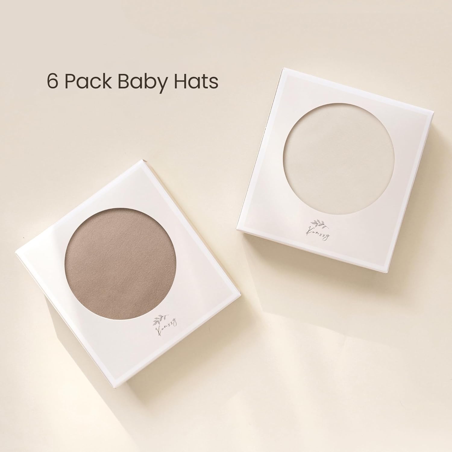 Konssy 6-Piece Baby Newborn Hats Set 0-6 Months