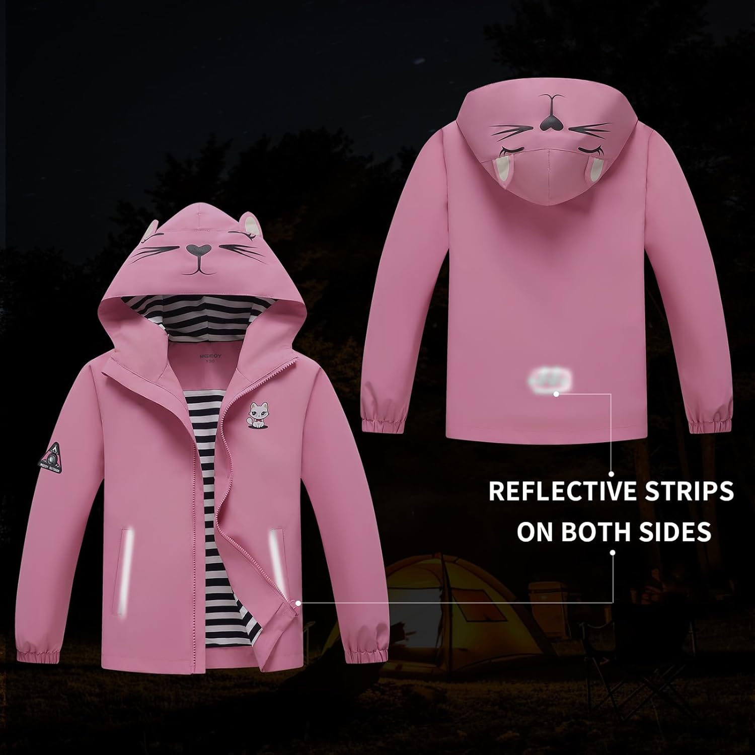 MGEOY Girls Lightweight Cotton jacket waterproof windproof and compact