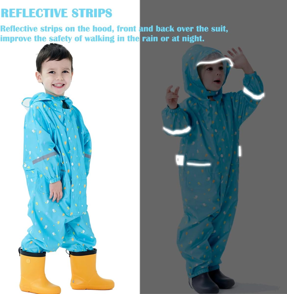 Fewlby Kids Toddler Waterproof Rain Jacket - Stay Dry Cozy