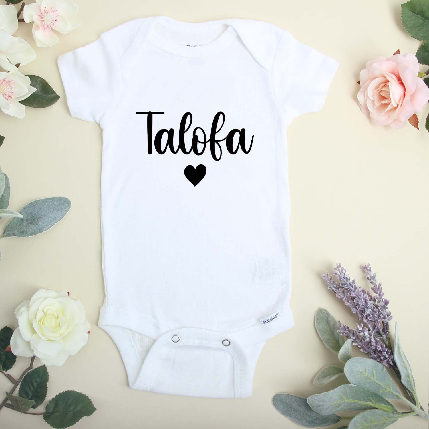 Handmade Samoan Baby Bodysuit Talifa Greeting Outfit