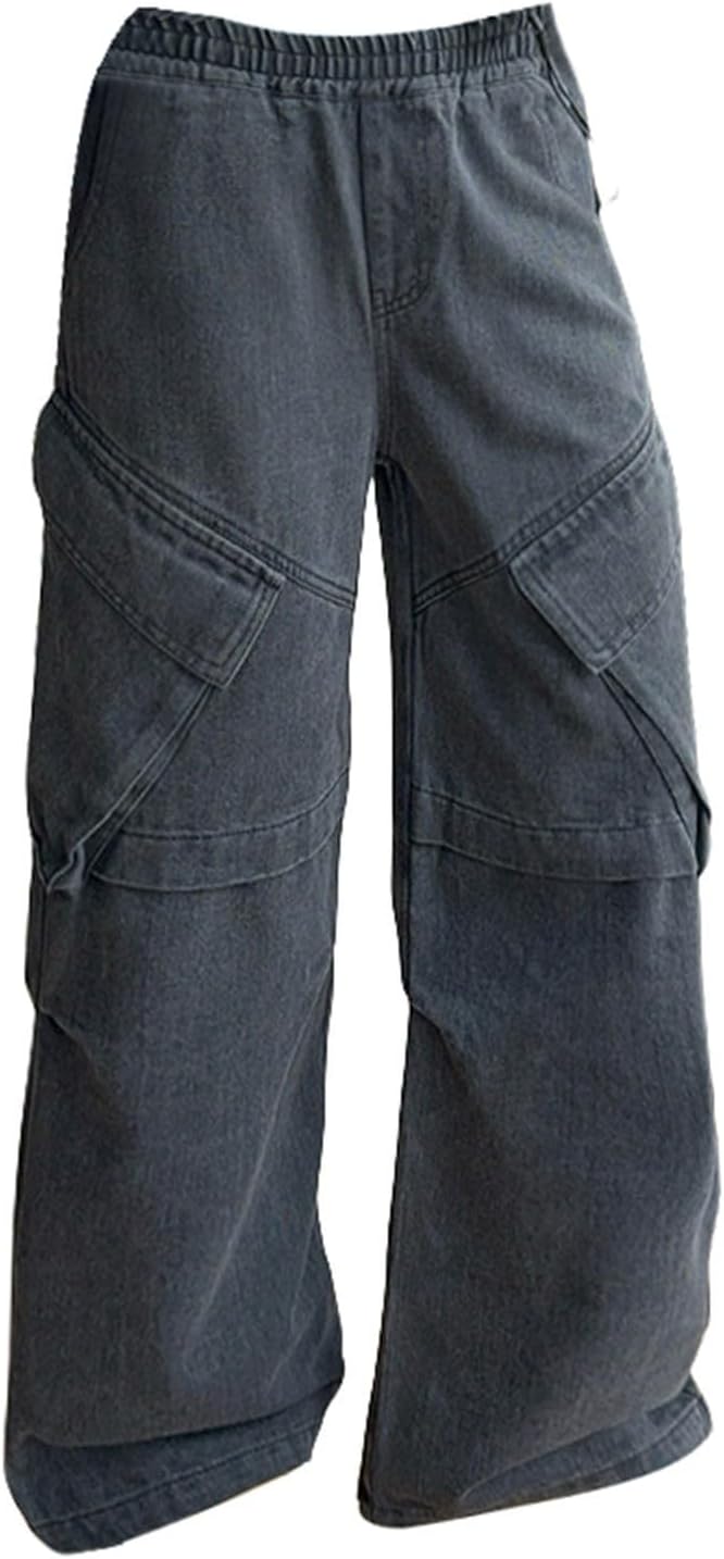 Generic Baggy Denim Cargo Pants for Girls