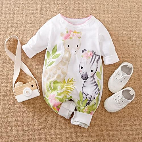 Cute Giraffe Zebra Floral Print Romper One-Piece for Baby