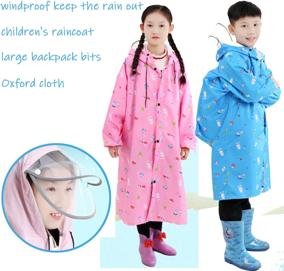 Kids Rain Wear CartoonChildren Toddler Raincoat Jacket Poncho for Boys Girls