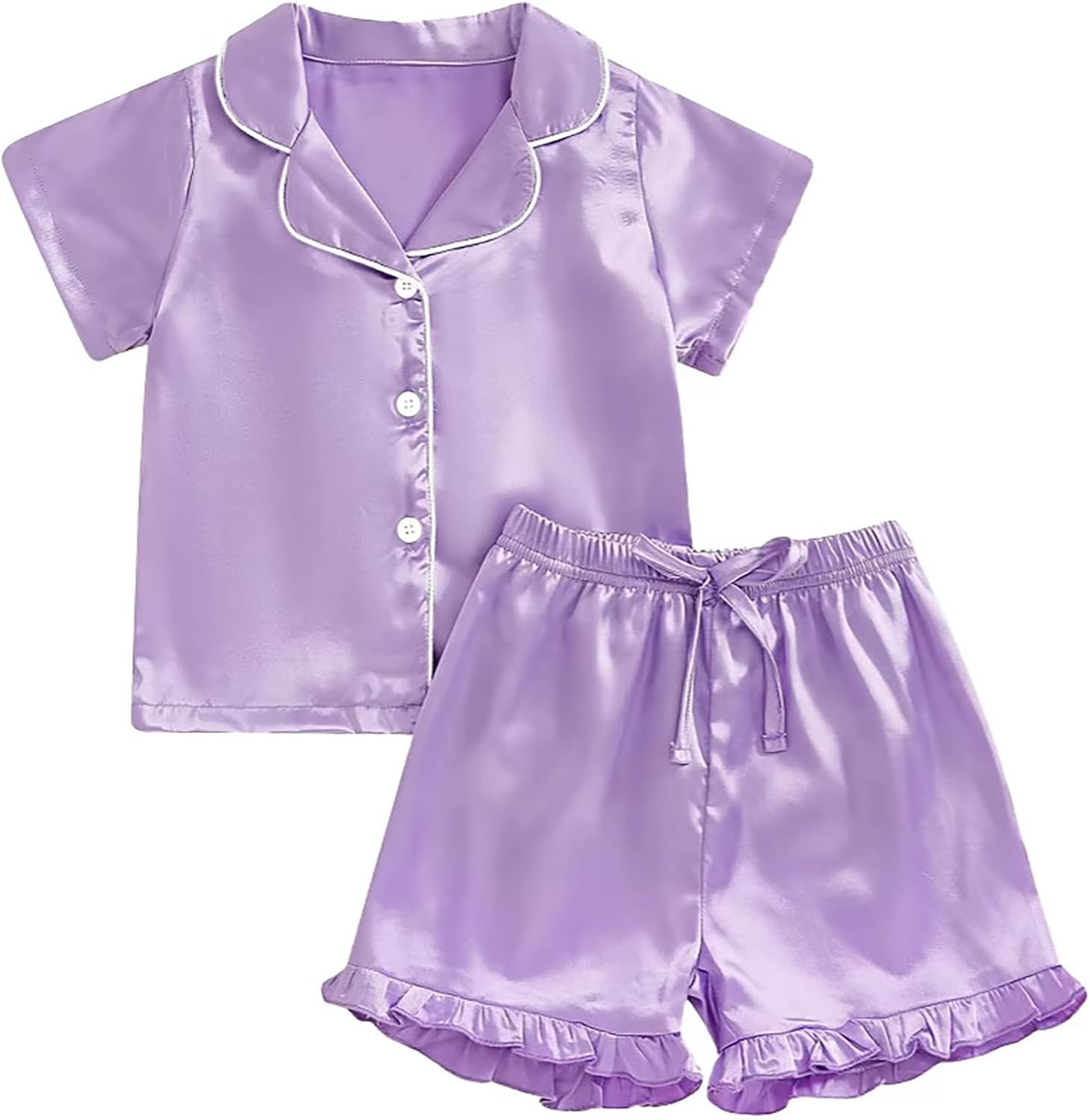 Satin Soft Baby Pajama Set for Girls with Onesie and Sleepwear