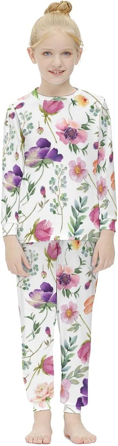 MEIKKO Soft Pajamas Set White Multi-Color
