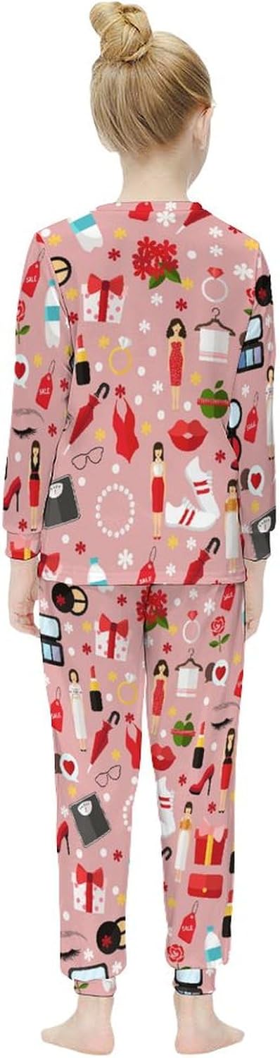 Girls Thermal Underwear Set Kids Long Johns Lined Base Layer