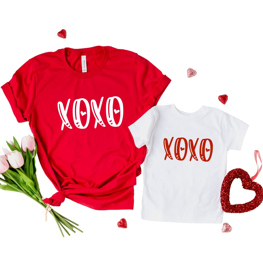Xoxo Mommy Me Matching Outfits - Valentines Day Shirts for Mom Daughter