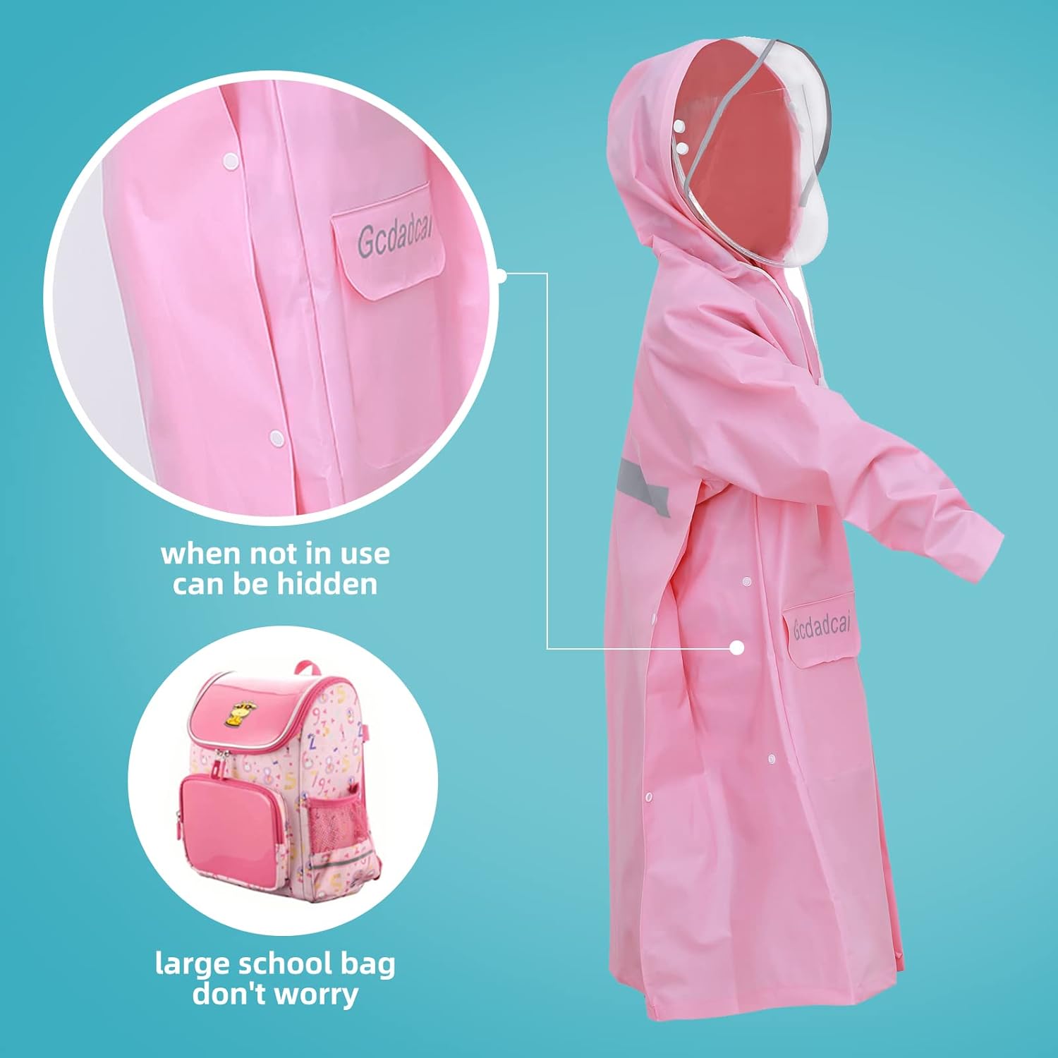 Comfortable Double Brim Rain Poncho for Kids