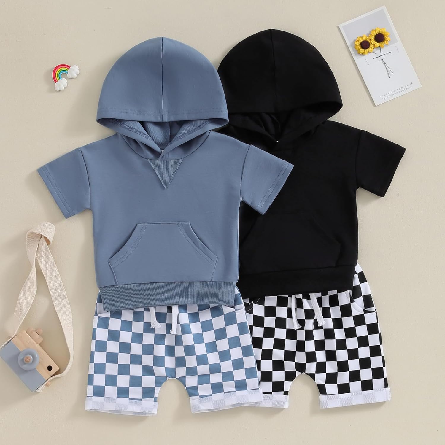 LLow_FD short setPlaid Hooded TopShorts Summer Outfit