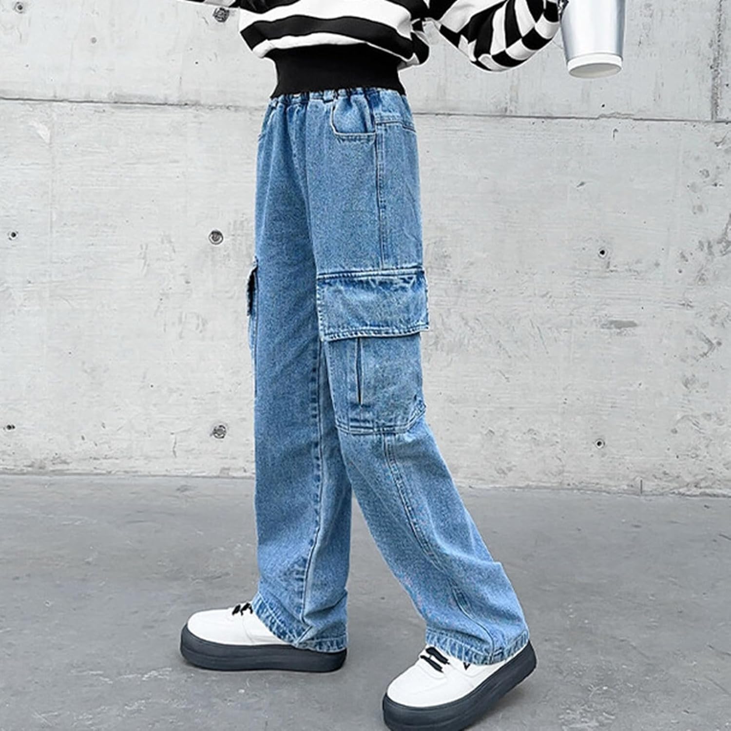 Generic Red Flared Jeans for Girls