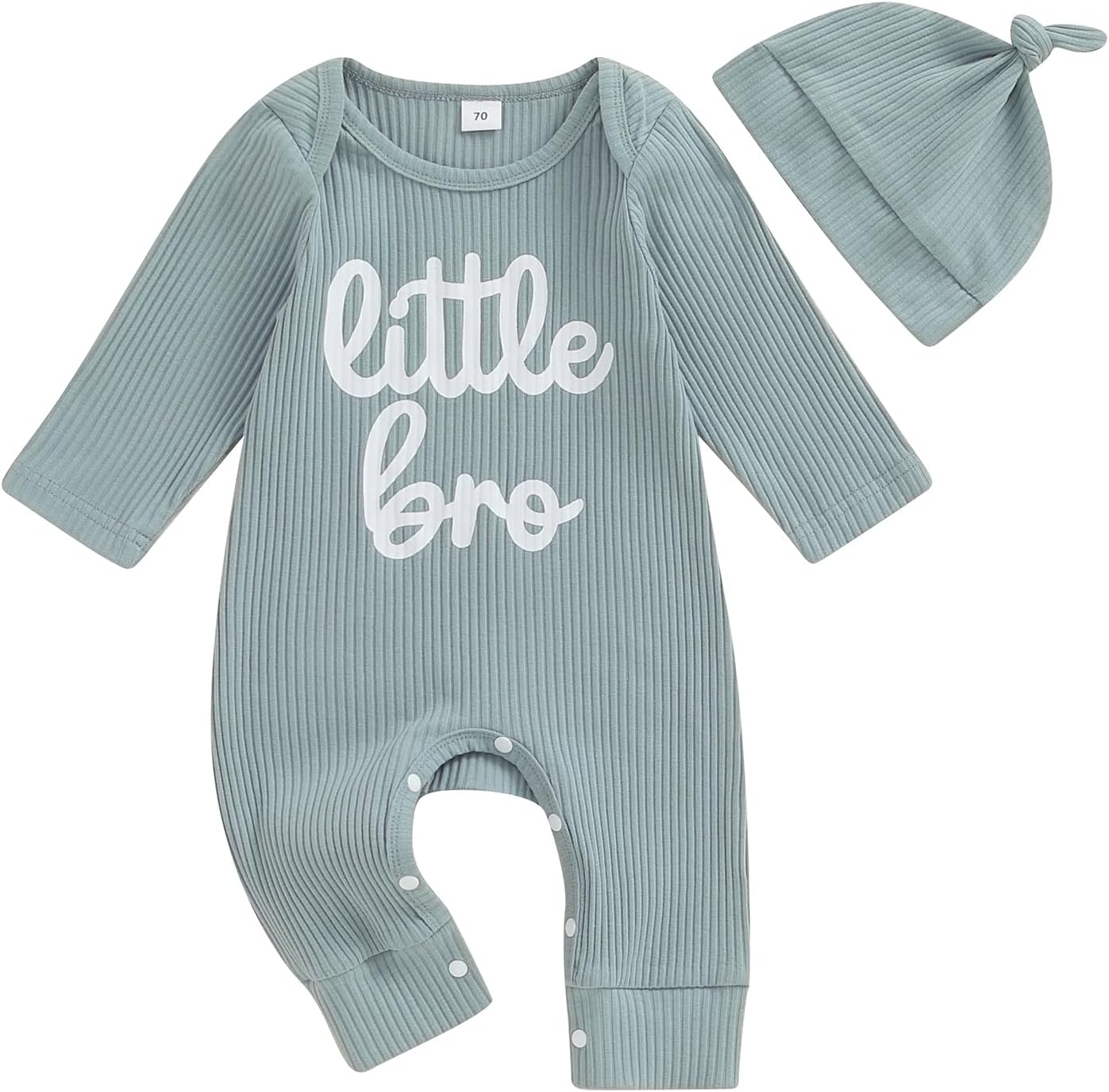 Newborn Baby Boy Coming Home Outfit Little Brother Romper Set