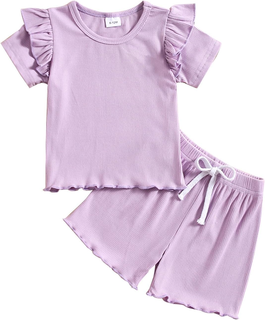 2PCS Toddler Girls Summer Outfits Set