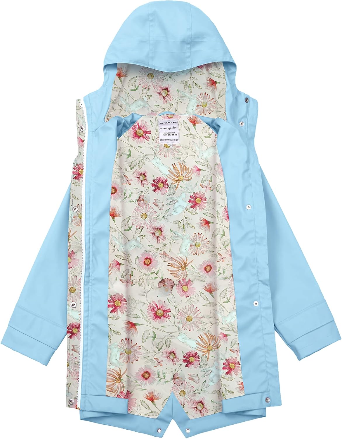 MAOO Garden Girls Boys Rain Jacket Lightweight Waterproof Hooded