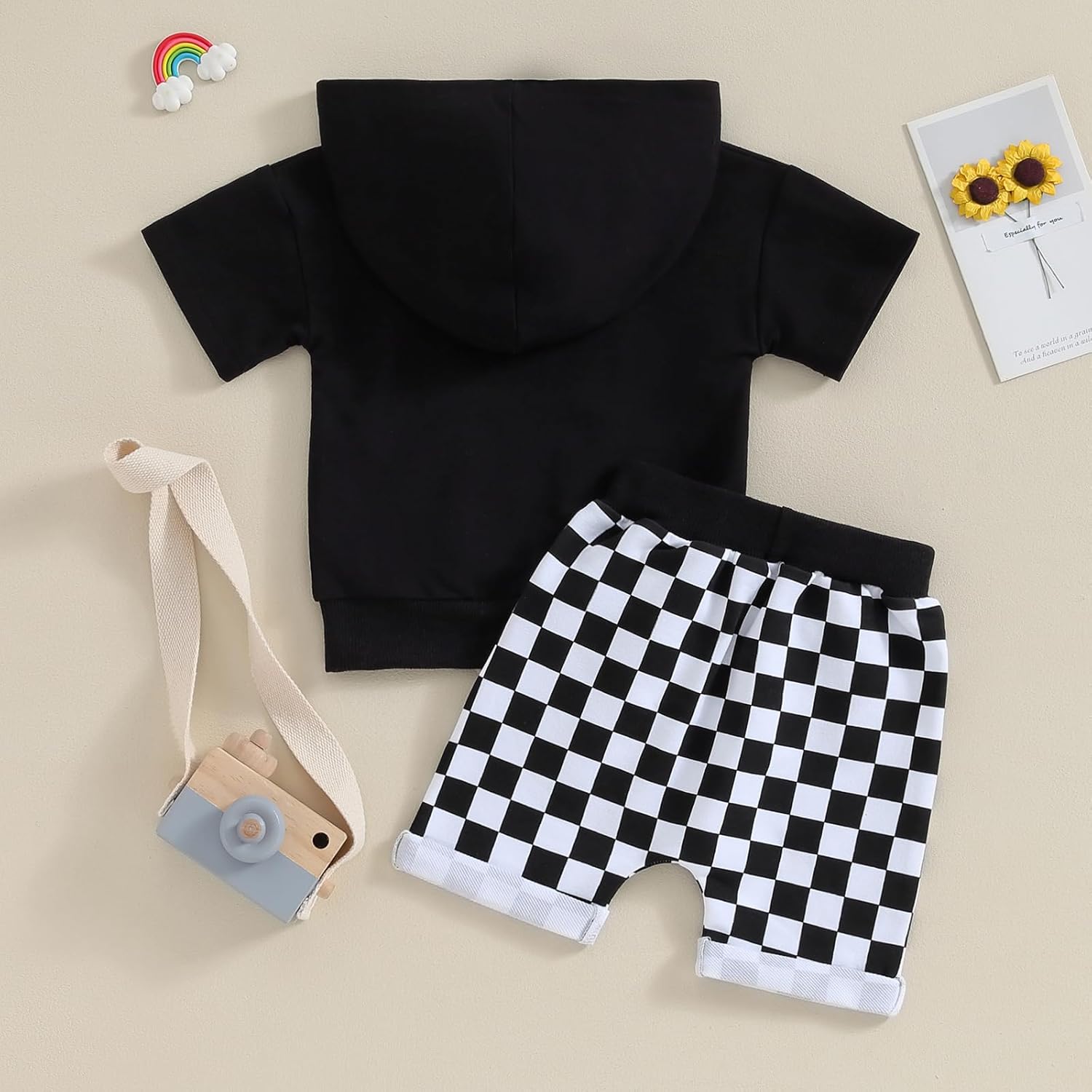 LLow_FD short setPlaid Hooded TopShorts Summer Outfit