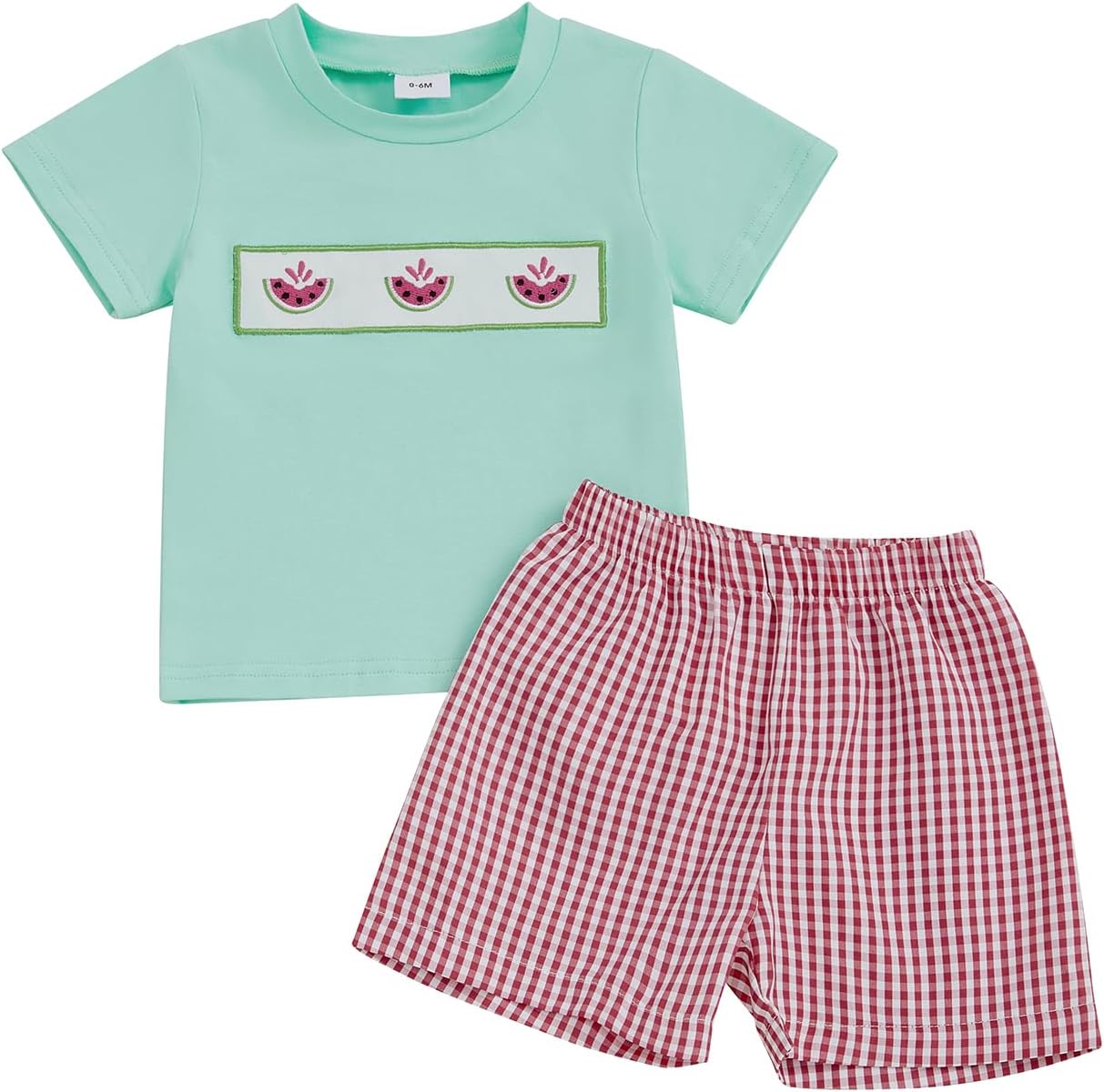 Engofs Boys Summer Shorts Sets - Trendy Toddler Outfit with Fruit Embroidery