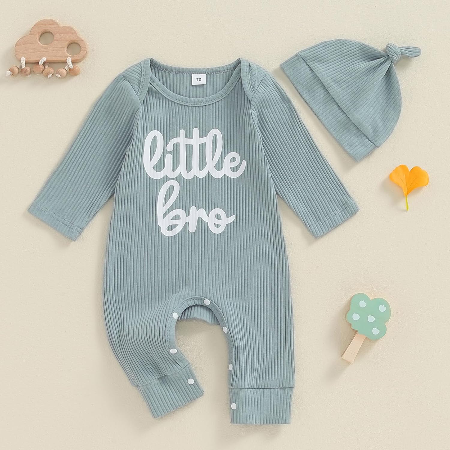 Newborn Baby Boy Coming Home Outfit Little Brother Romper Set